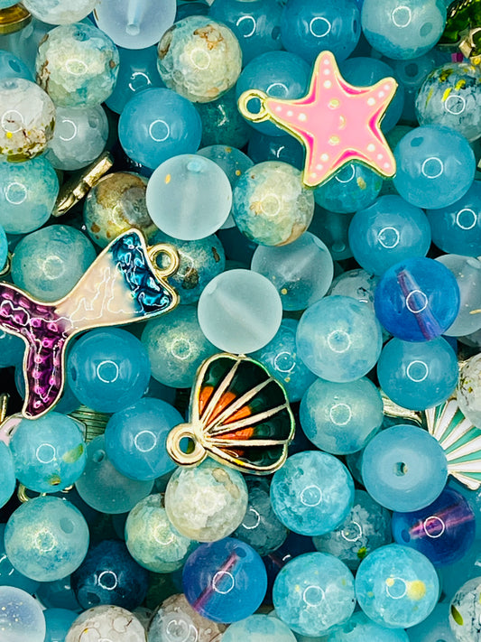 Ocean glass beads